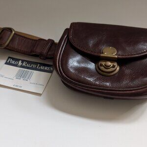 NWT Vintage 90's Dark Brown Polo Ralph Lauren Belt Bag